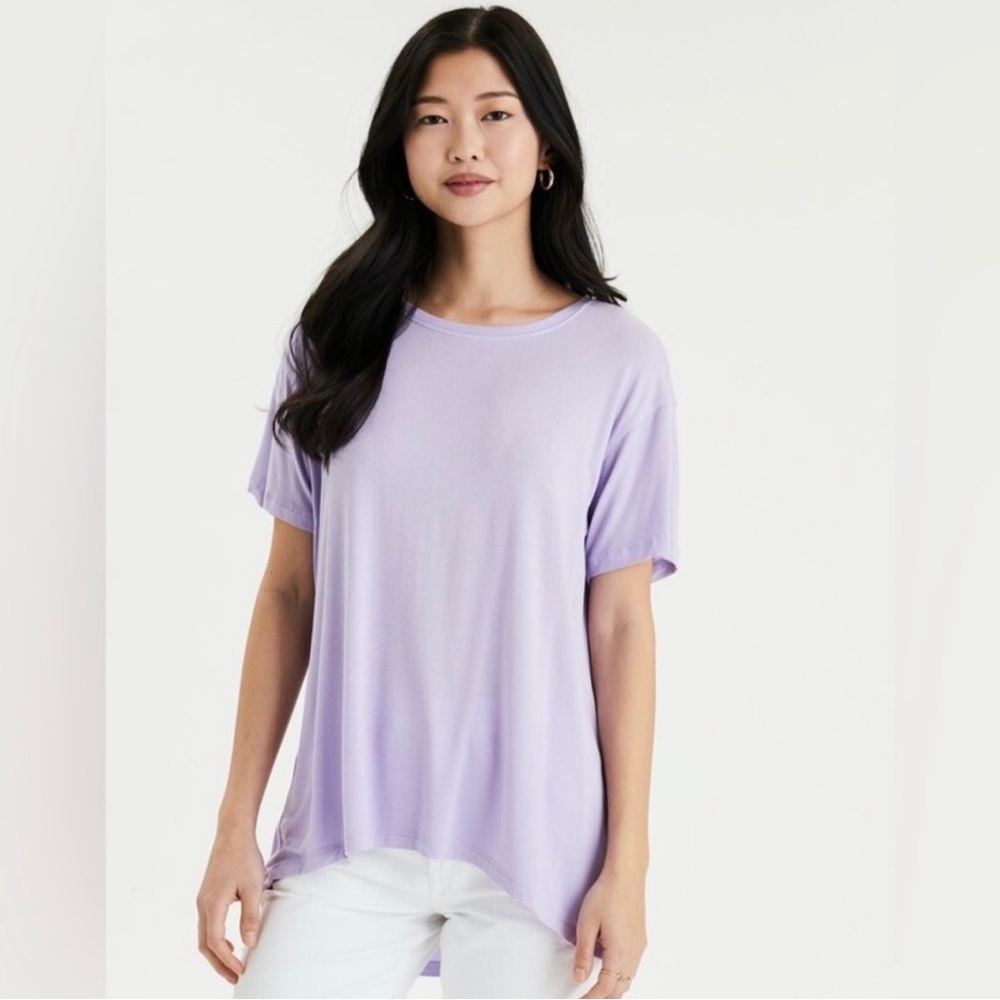 American Eagle Outfitters Soft & Sexy Purple Crewneck Tee Medium